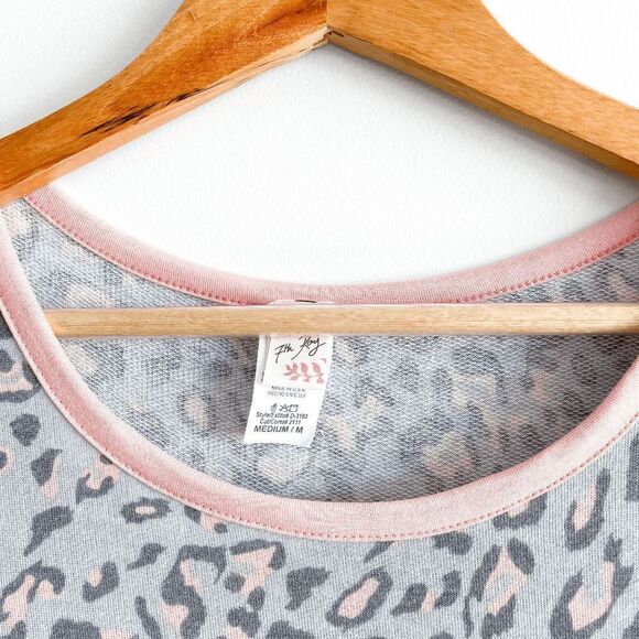 7th Ray Womens Lounge Dress Sleepwear Drawstring Animal Print Pink Medium - Picture 8 of 8